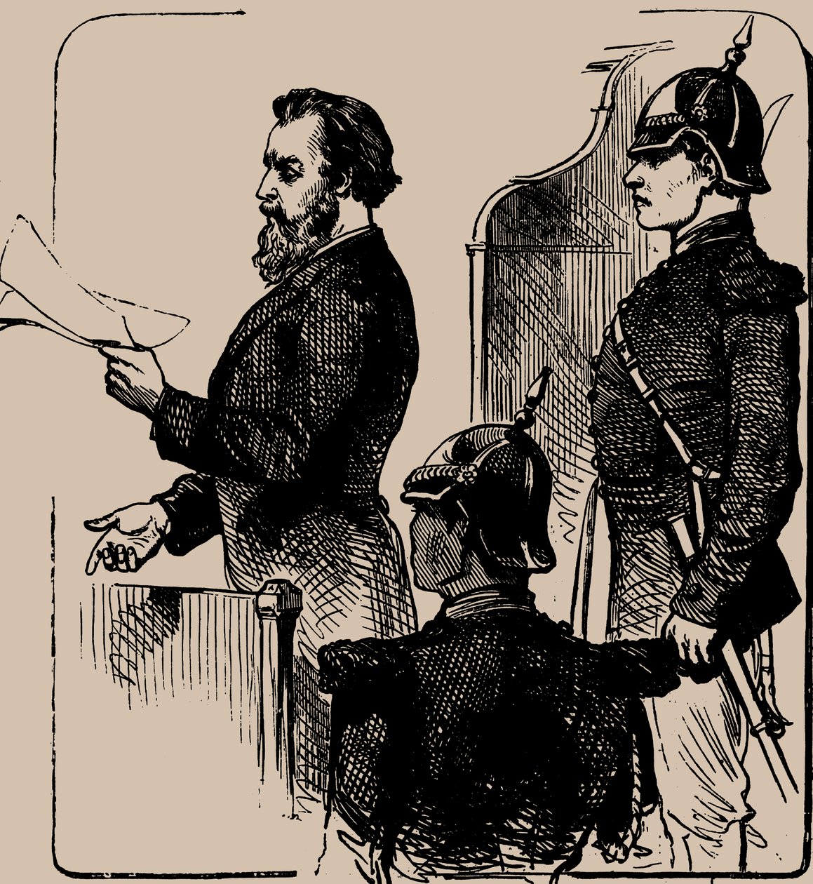 Andrei Zhelyabov ante el tribunal, 1881 de Unbekannt