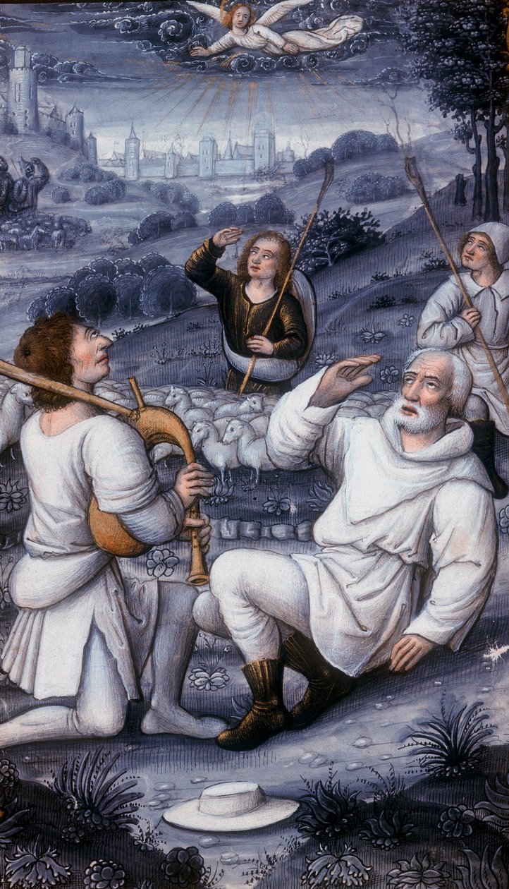 Ángel llamando a los pastores a la Natividad, siglo XVI de Unbekannt