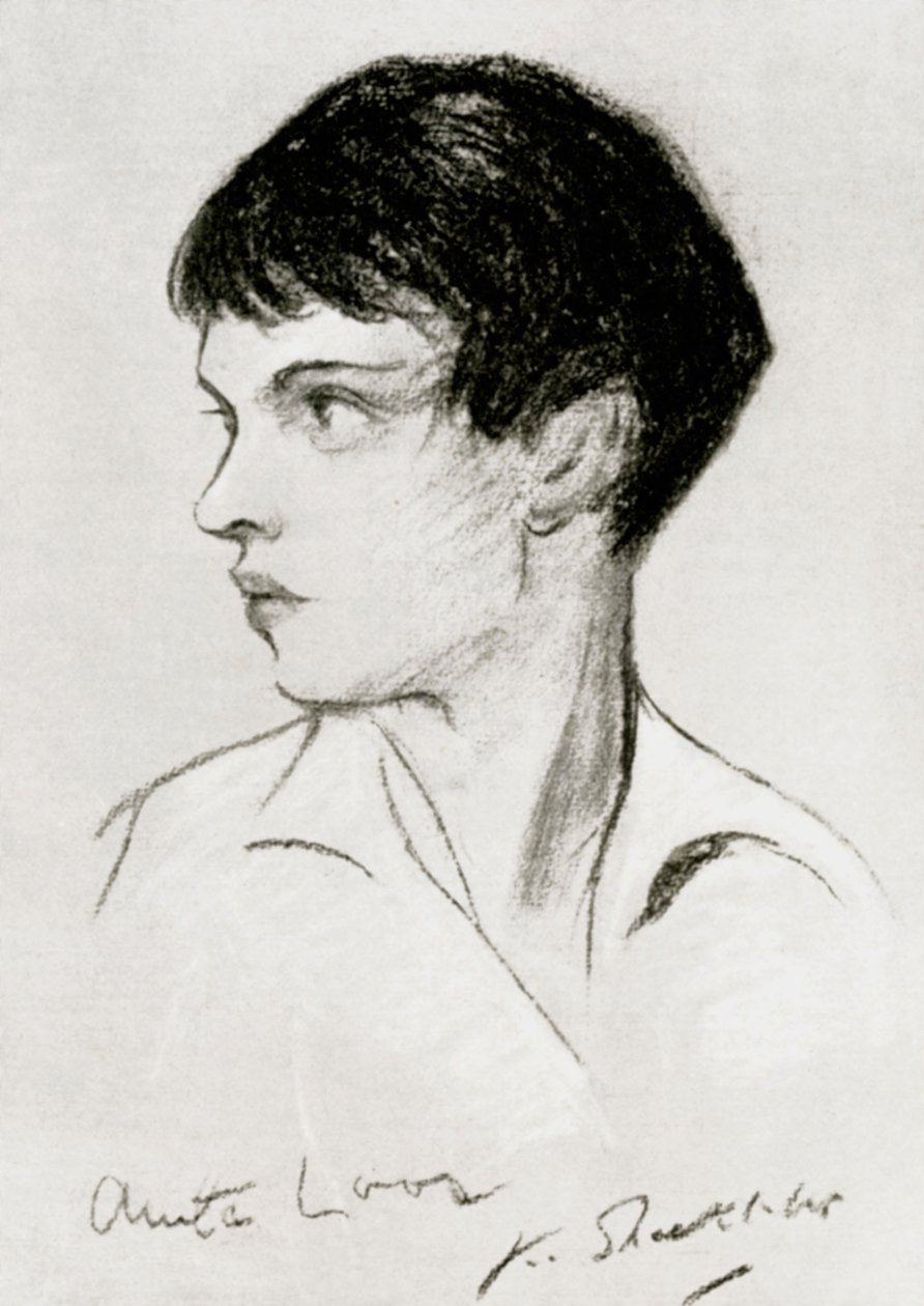 Anita Loos 1888-1981, guionista, dramaturga y autora estadounidense, principios del siglo XX de Unbekannt