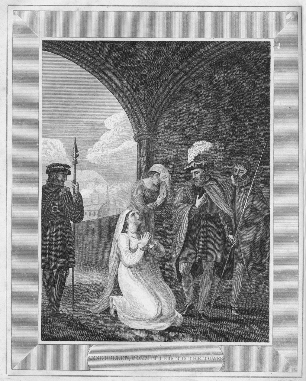 Anne Bullen, encarcelada en la Torre, 1838 de Unbekannt