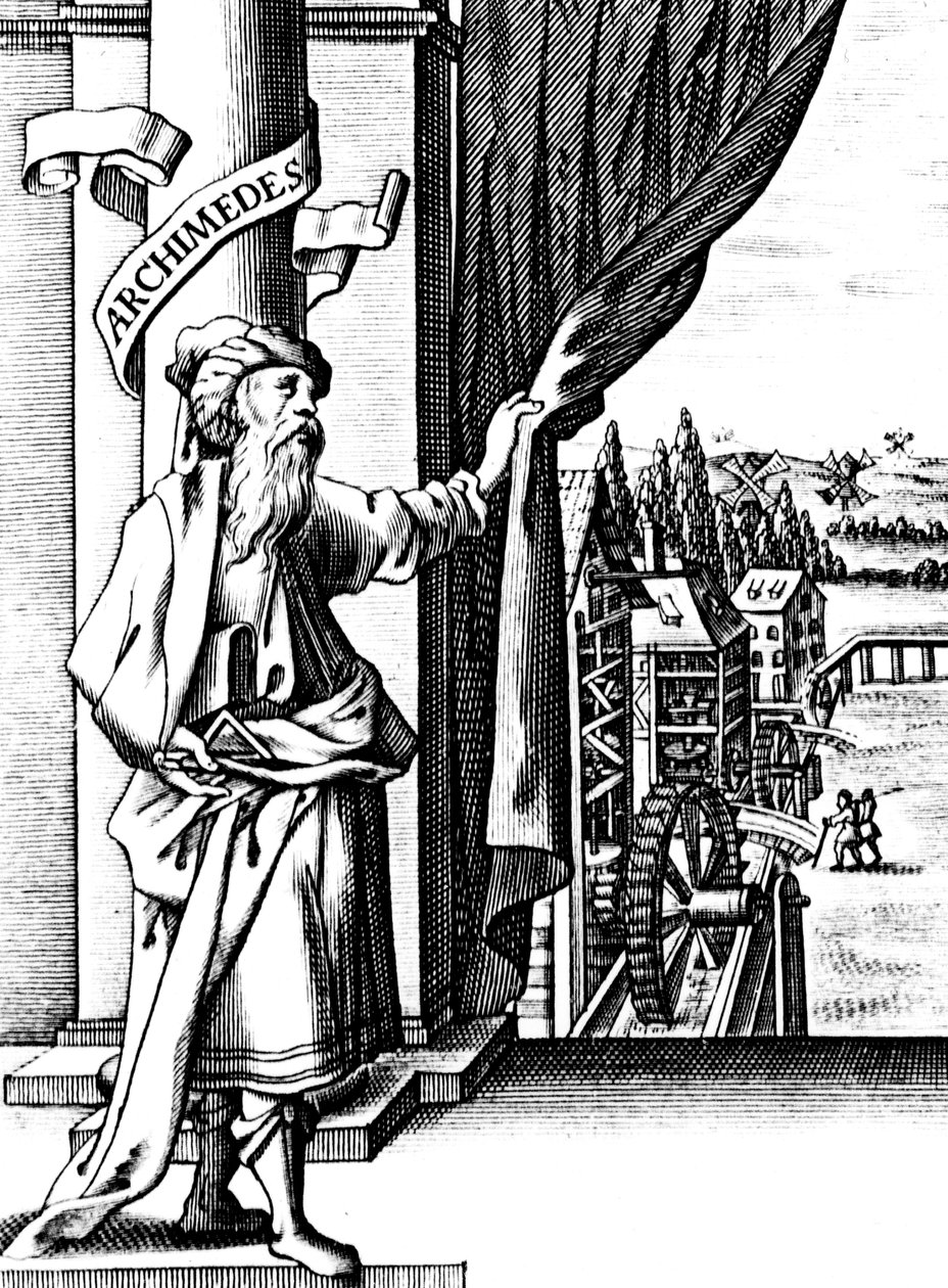 Arquímedes c. 287-212 a.C., matemático e inventor griego antiguo de Unbekannt