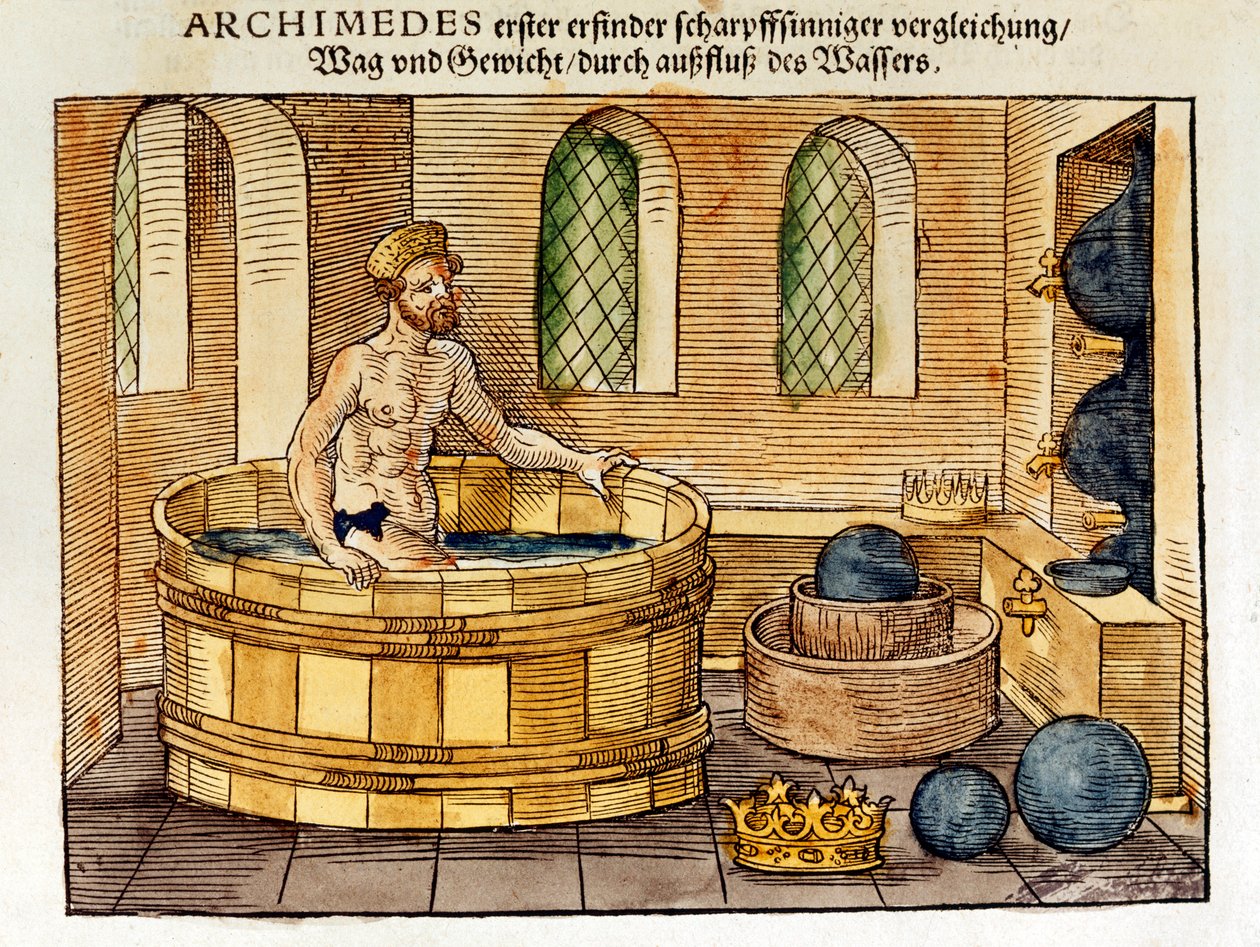 Arquímedes en su baño, 1547 de Unbekannt