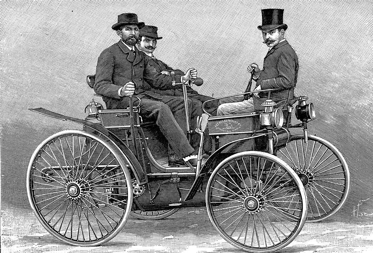 El primer automóvil de Armand Peugeot, 1890 de Unbekannt