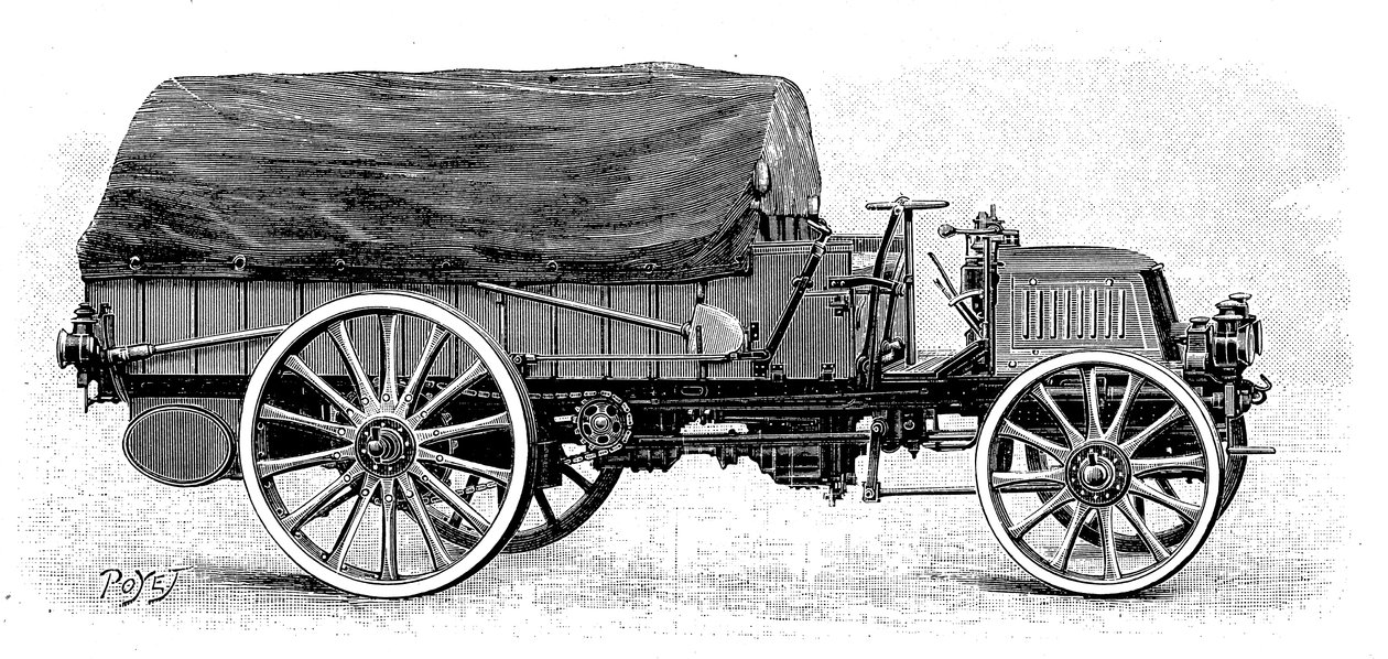 Camión del ejército por Daimler, con motor de 4 cilindros y 12 hp, 1904 de Unbekannt