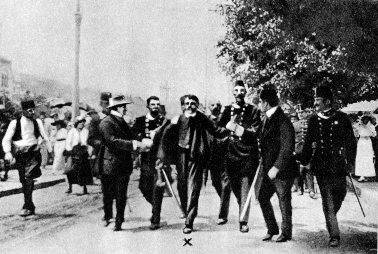 Arresto de Gavrilo Princip, asesino del Archiduque Francisco Fernando, 1914 de Unbekannt