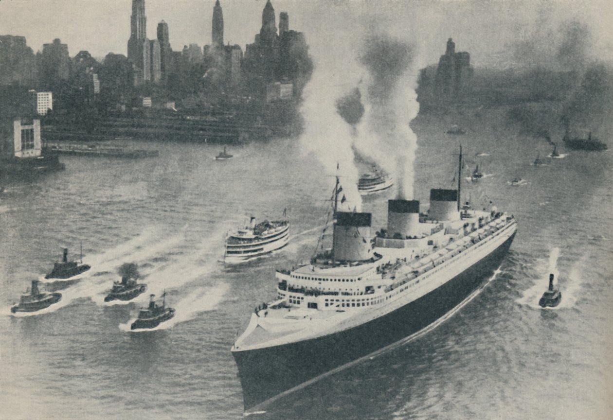 Llegada a Nueva York del Normandie, 1936 de Unbekannt
