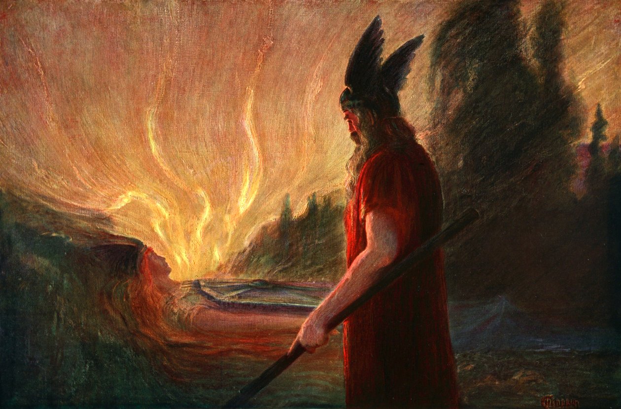 A medida que las llamas suben, Wotan se va, 1906 de Unbekannt