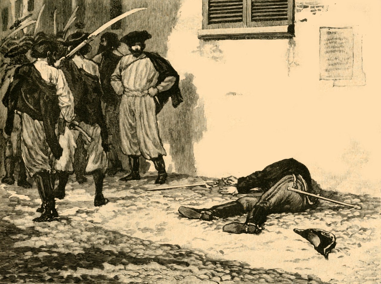 Asesinato del Conde Franz Philipp von Lamberg, Budapest, Hungría, 1848 c1890 de Unbekannt