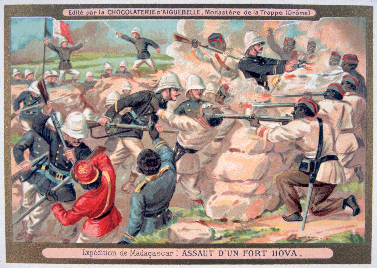 Asalto a un fuerte Hova, Madagascar, 1883-1896 de Unbekannt