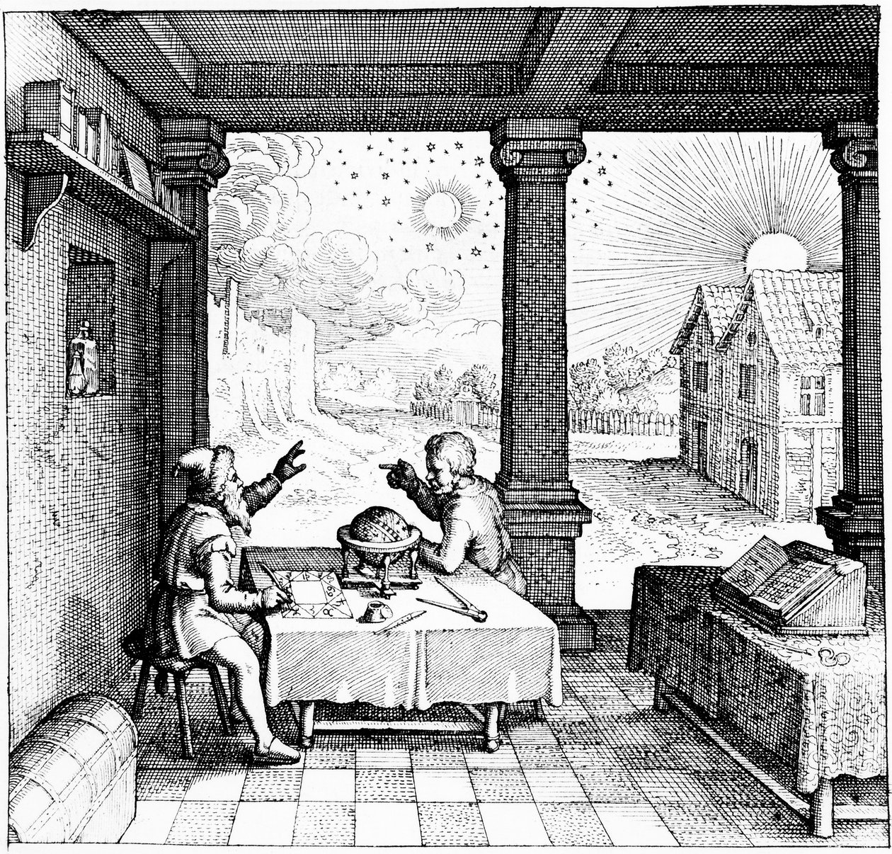 Astrólogos preparando un horóscopo, 1617-1619 de Unbekannt