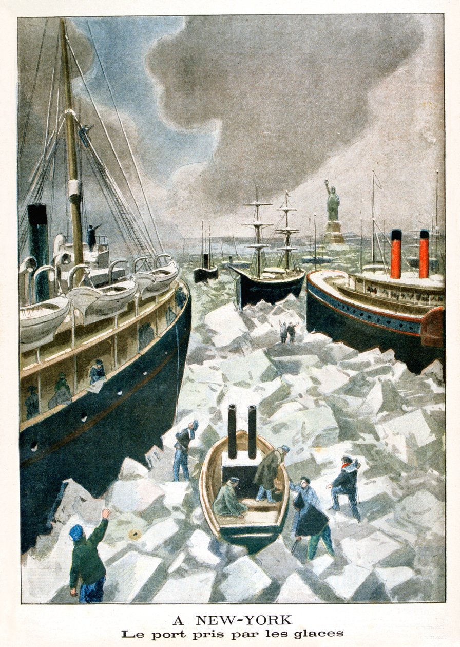 En Nueva York, El puerto tomado por el hielo, 1901 de Unbekannt