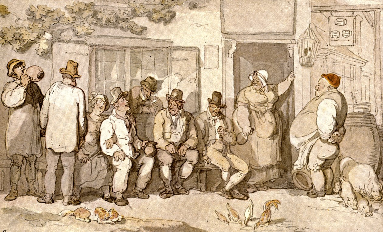 En la puerta de su posada, c1900 de Unbekannt