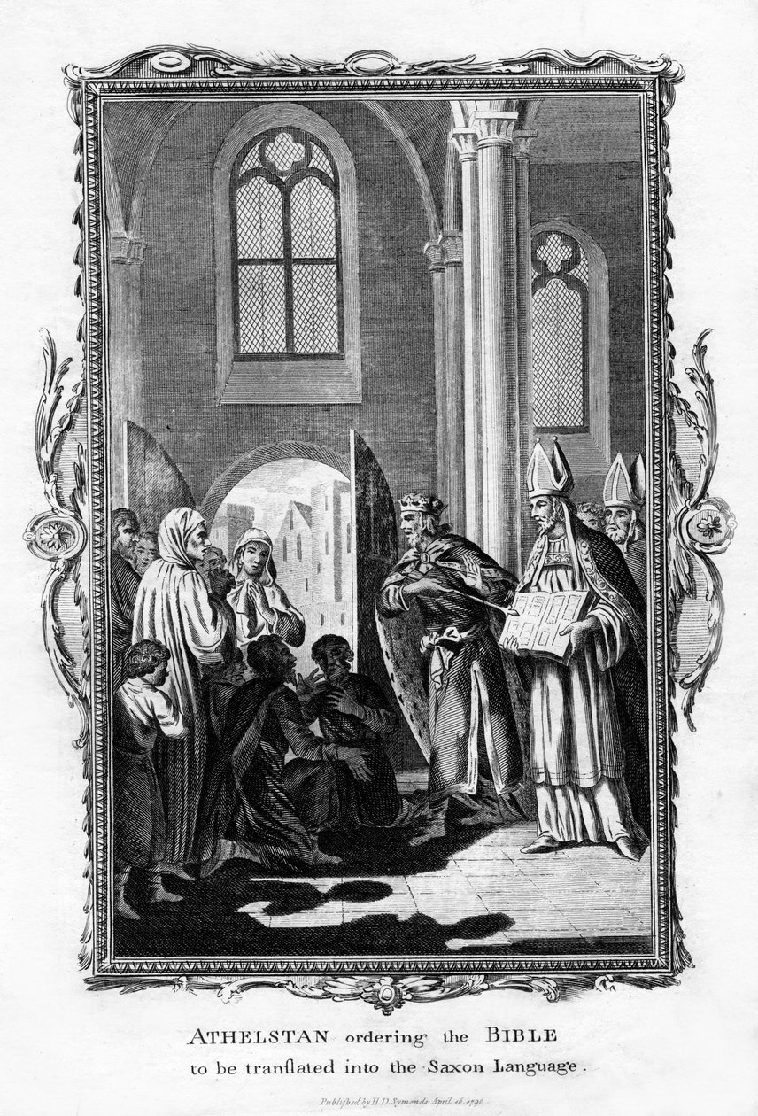 Athelstan ordenando traducir la Biblia al idioma sajón, 1796 de Unbekannt
