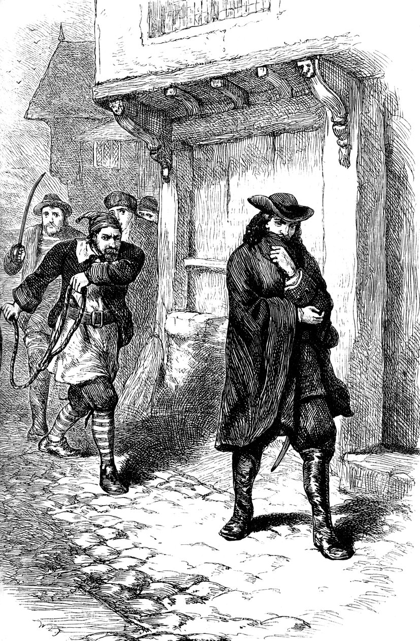 Ataque al capitán de la Rosa, siglo XVII, c. 1880 de Unbekannt