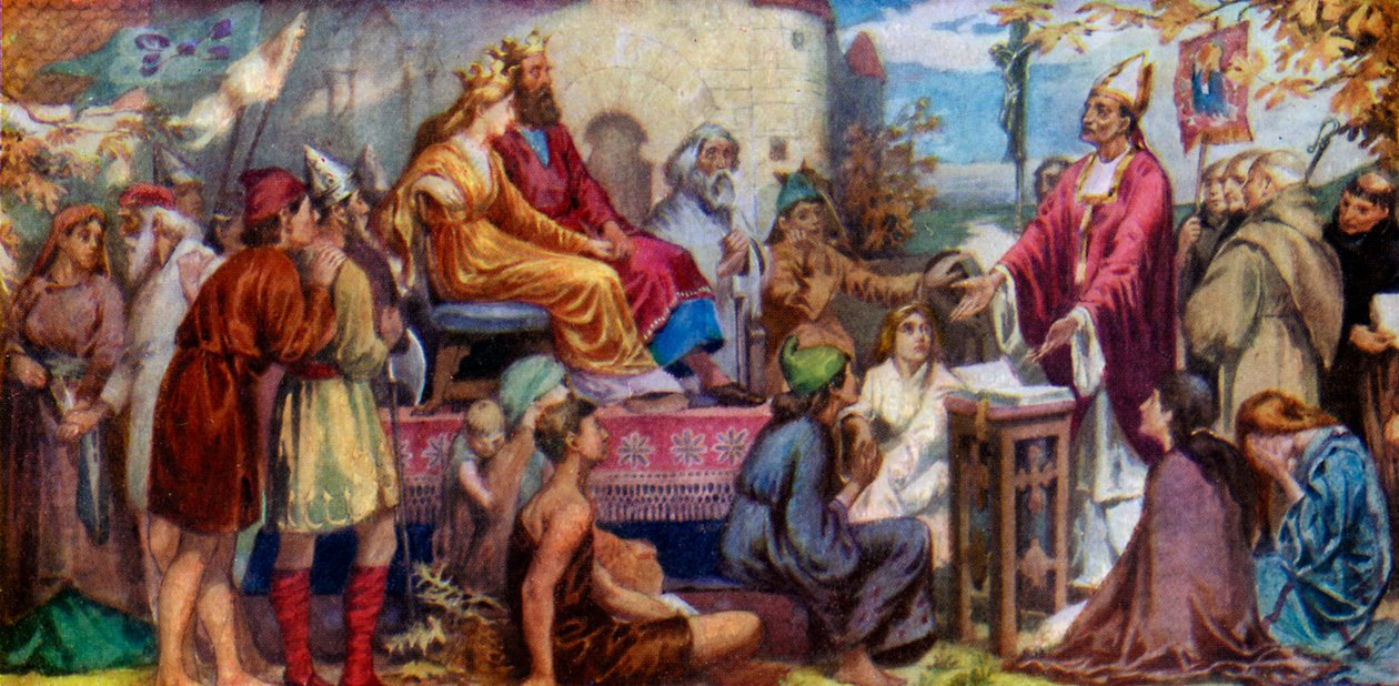 Agustín predicando a Ethelbert y Bertha, 1925 de Unbekannt