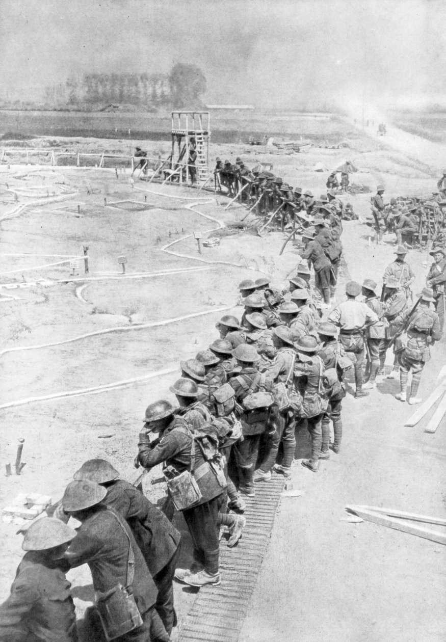 Tropas australianas el día antes de la Batalla de Messines, Bélgica, 6 de junio de 1917 de Unbekannt