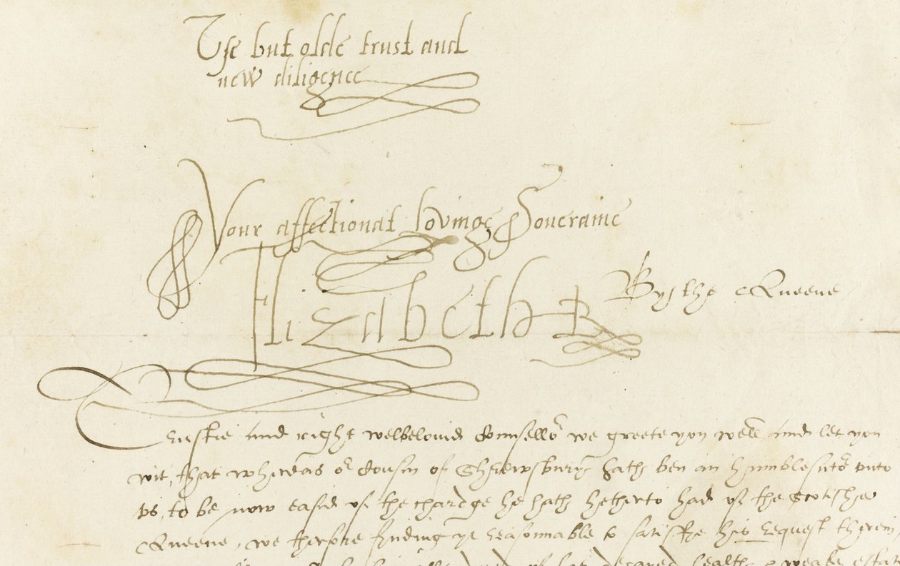 Carta autógrafa de la Reina Isabel I a María, Reina de Escocia, 1584 de Unbekannt
