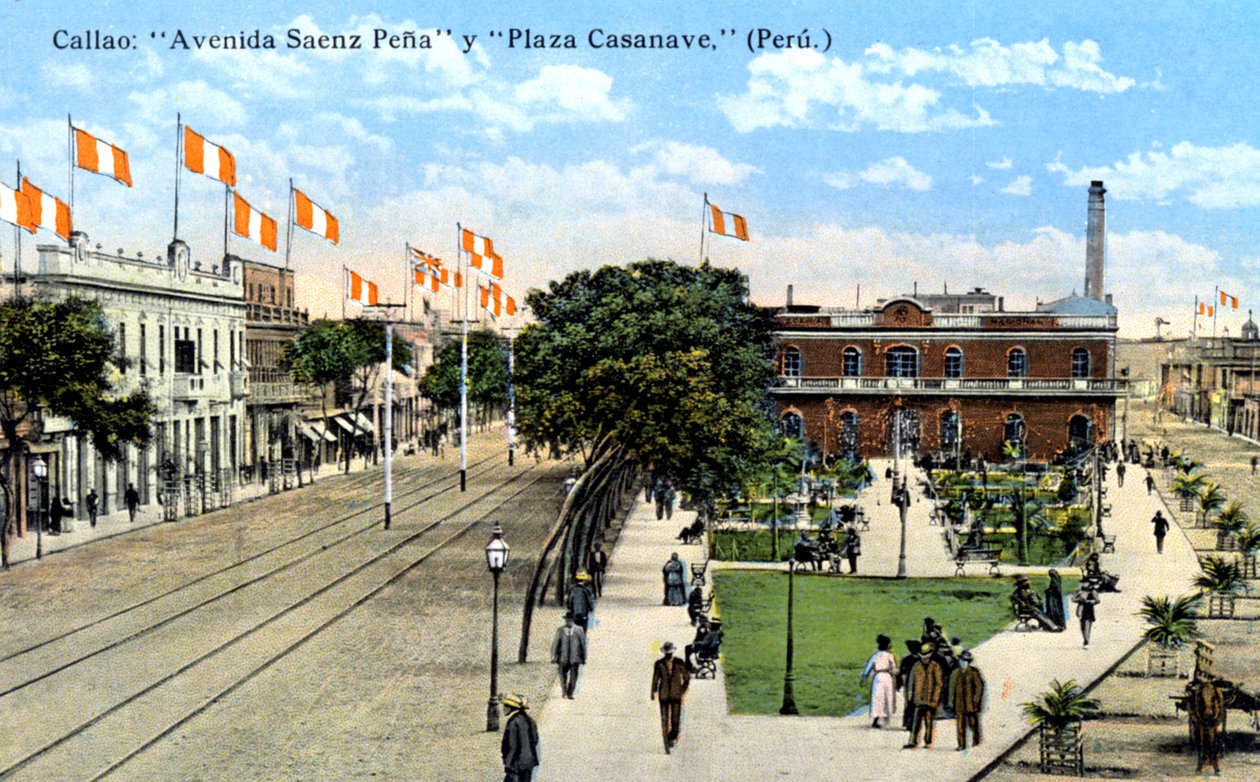 Avenida Saenz Peña y Plaza Casanave, Callao, Perú de Unbekannt