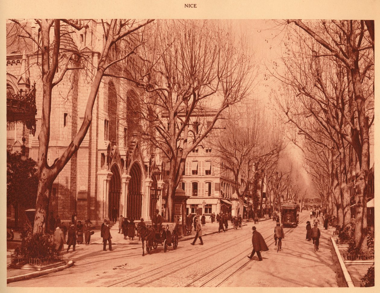 Avenida de la Victoria y la Iglesia de Notre-Dame, Niza, 1930 de Unbekannt