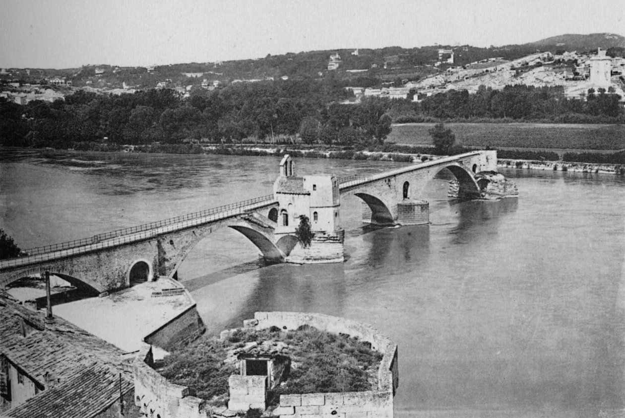 Aviñón - Puente de San Benezet y Valle del Ródano, vista tomada desde el Fuerte de Doms, c1925 de Unbekannt