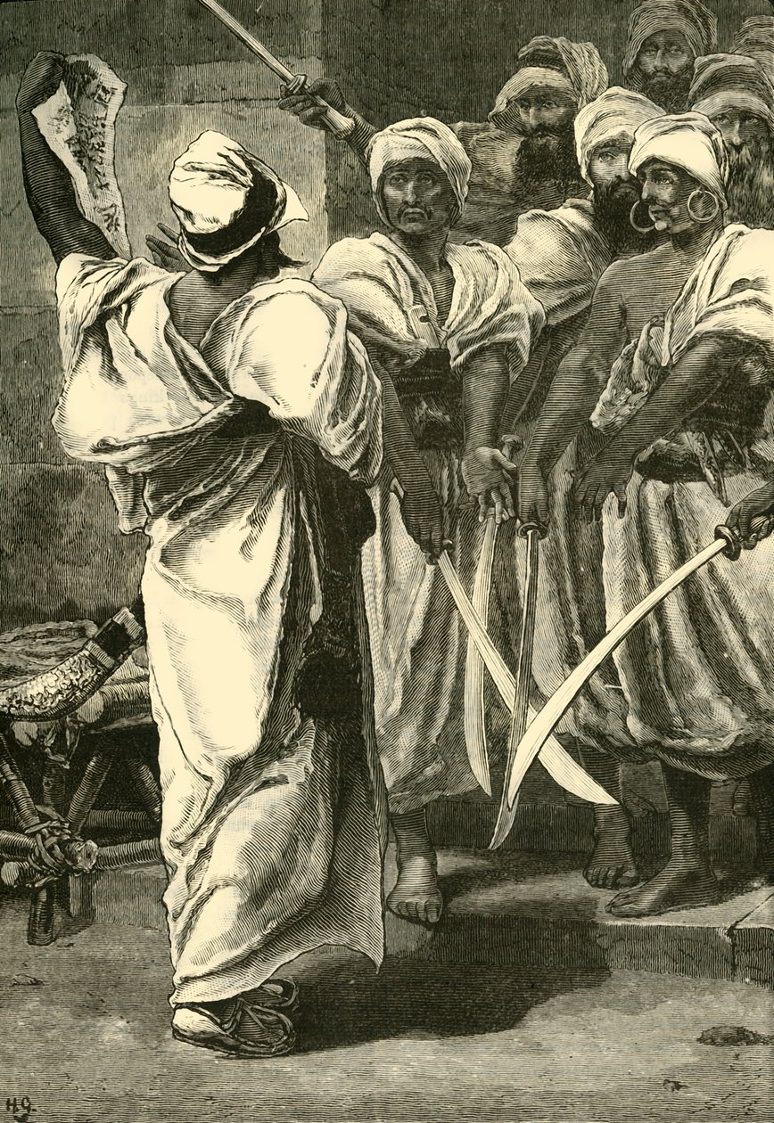 Bagaeus entregando sus mensajes a la Guardia Persa, 1890 de Unbekannt