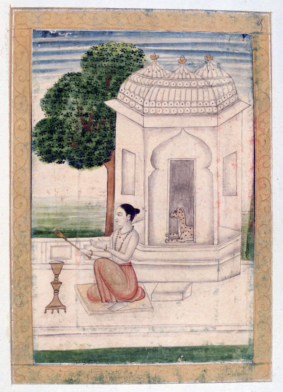 Bamgali Ragini, Álbum Ragamala, Escuela de Rajasthan, siglo XIX de Unbekannt