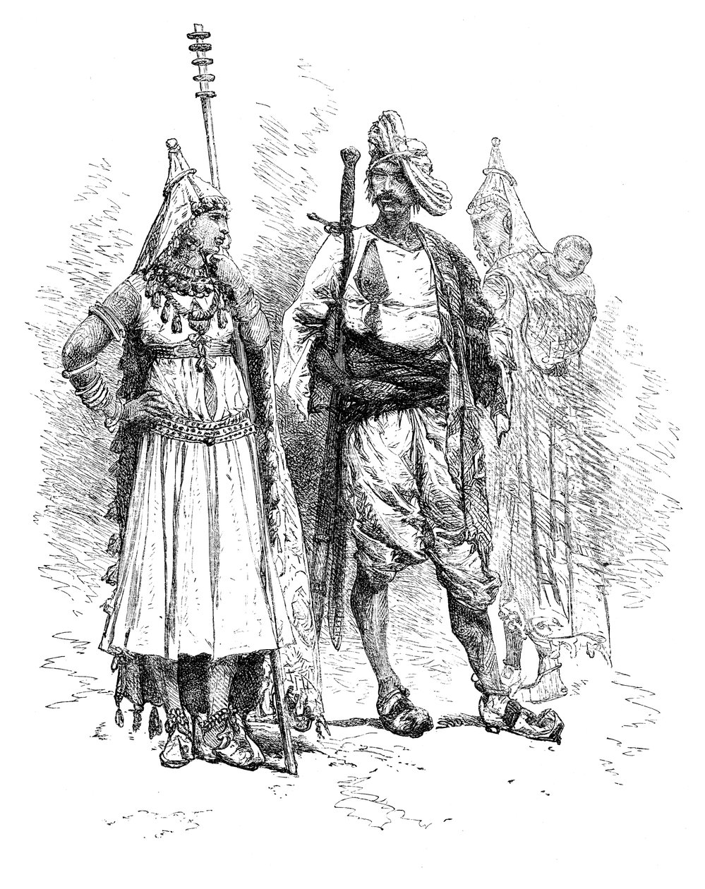 Hombres y mujeres Banjari, Orissa, India, 1895 de Unbekannt