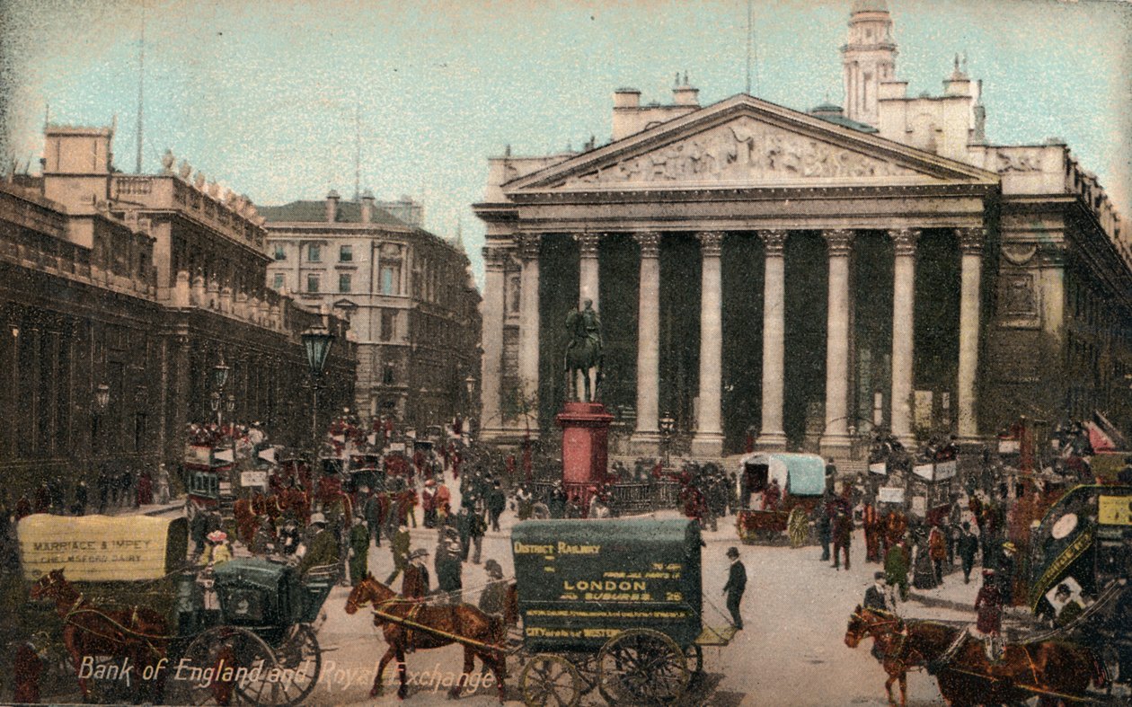 Banco de Inglaterra y Bolsa Real, c. 1910 de Unbekannt
