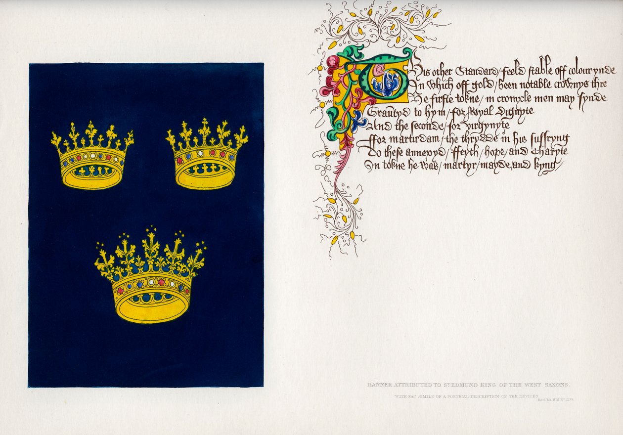 Estandarte y poema, siglo XV, 1840 de Unbekannt