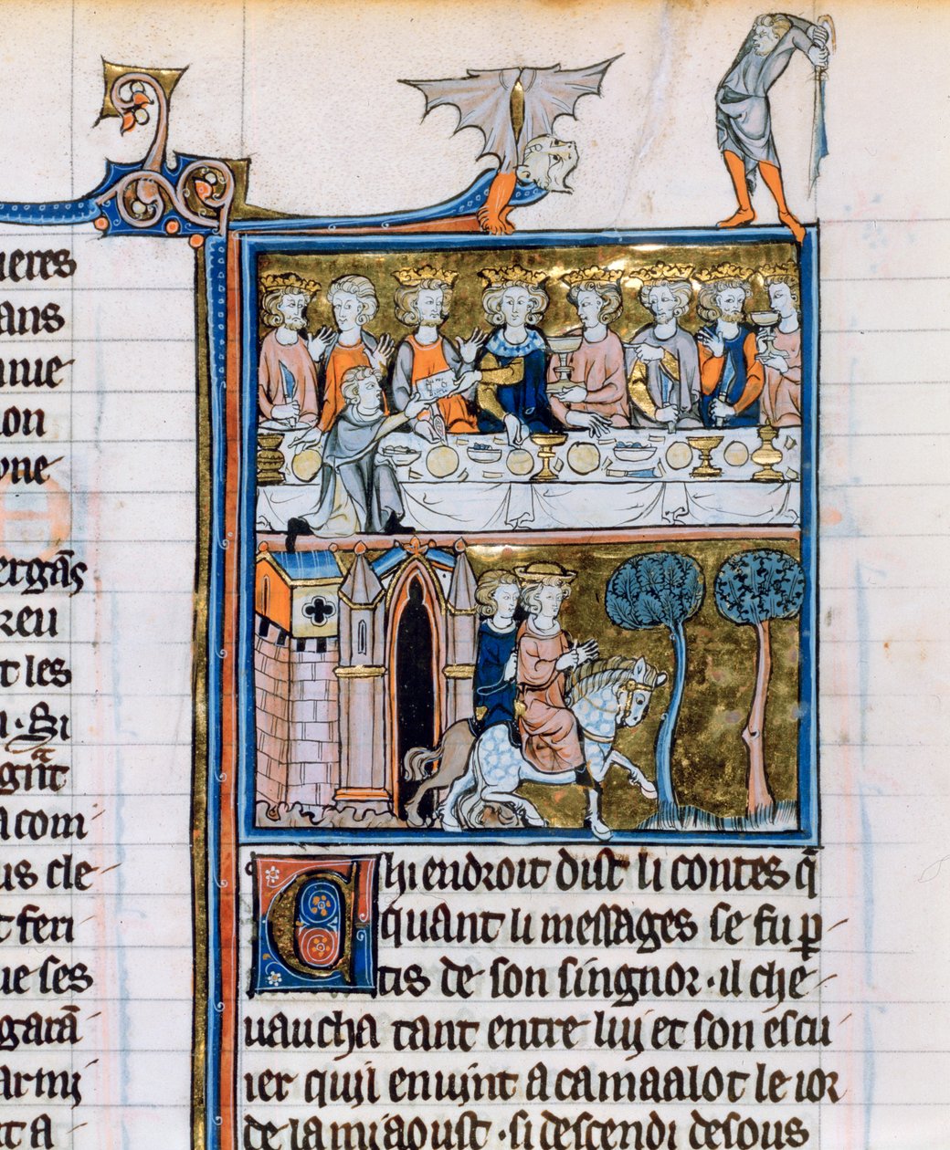 Banquete y jinetes, c1280-1290 de Unbekannt