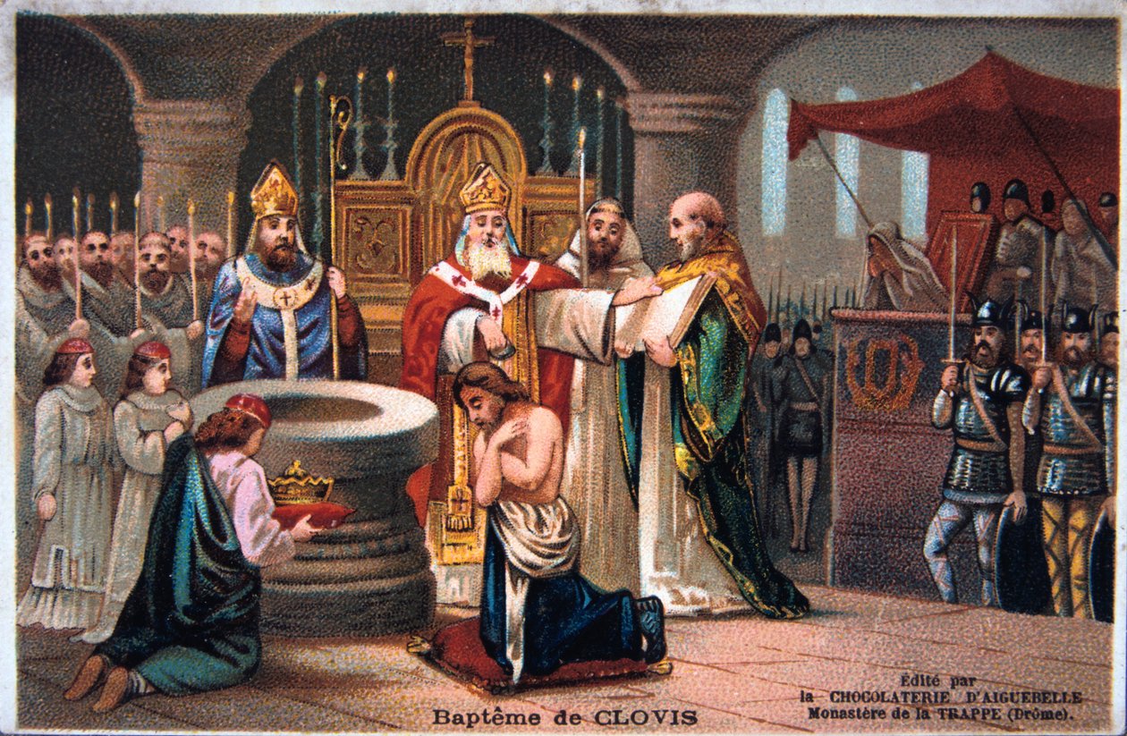 Bautismo de Clodoveo, 496 d.C., siglo XIX de Unbekannt