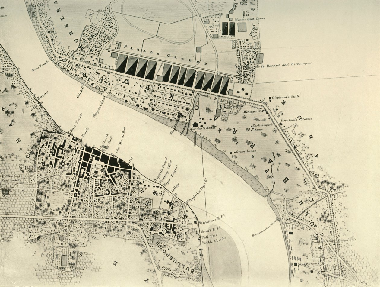 Parque y Cantón de Barrackpore, 1841, 1925 de Unbekannt