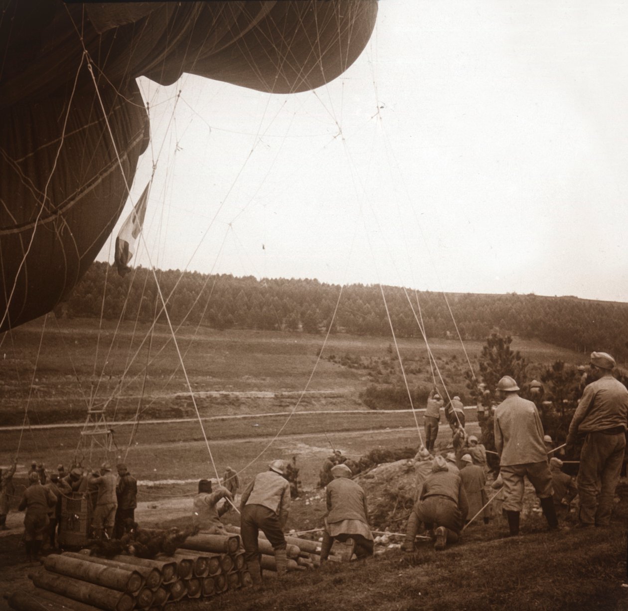 Globo de barrera, Genicourt, norte de Francia, c1914-c1918 de Unbekannt