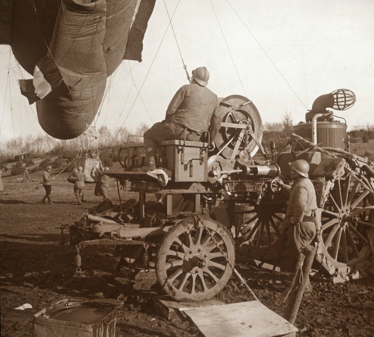 Globo de barrera, Genicourt, norte de Francia, c1914-c1918 de Unbekannt