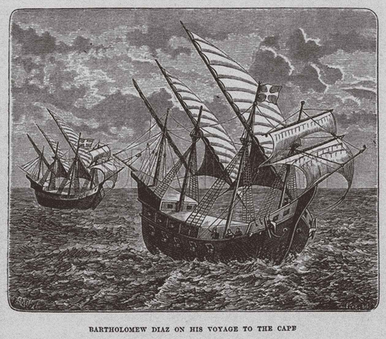 Bartolomé Díaz en su viaje a Sudáfrica, 1878 de Unbekannt