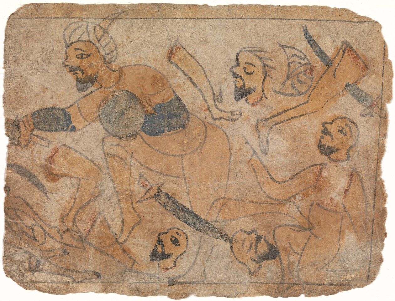 Escena de batalla, siglo XIII de Unbekannt