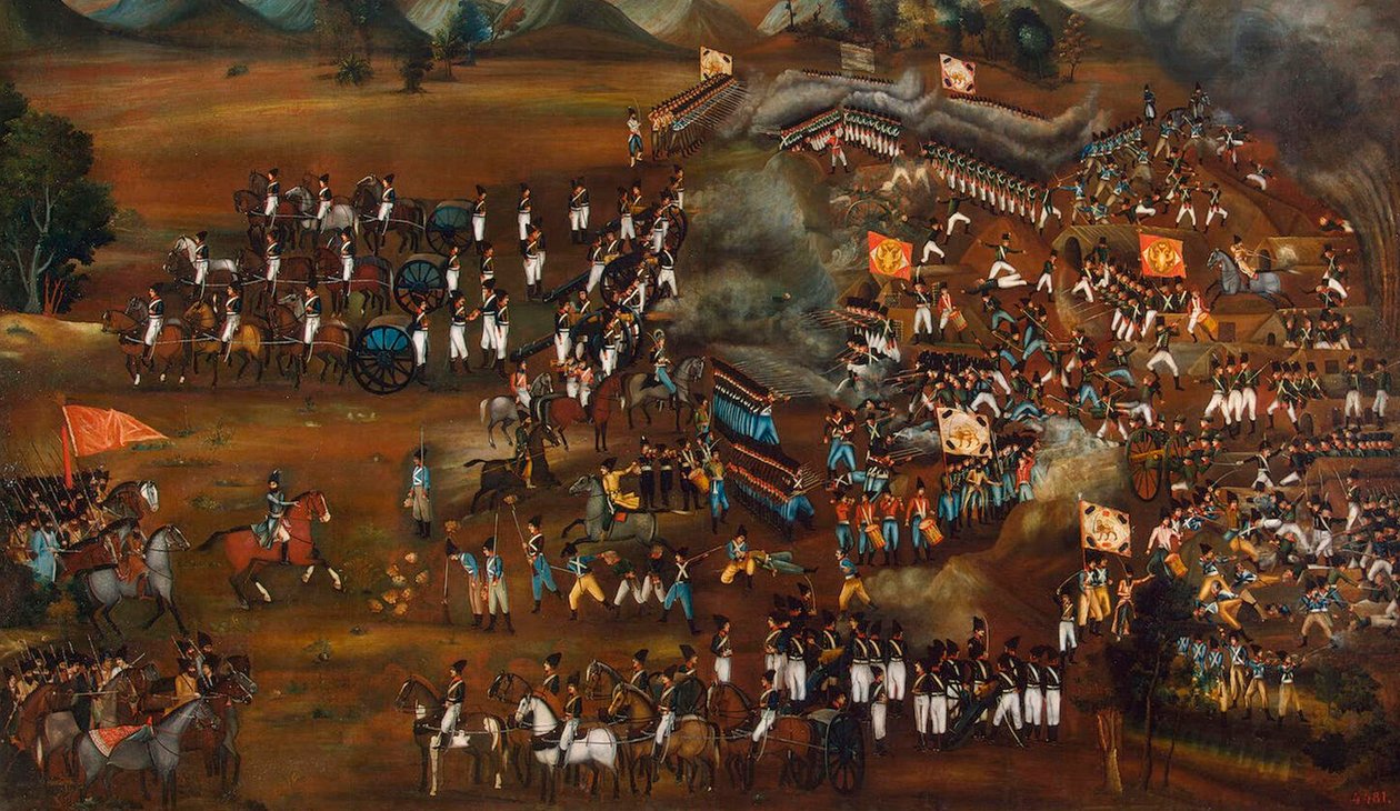 Batalla entre Persas y Rusos cerca de Sultanabad, 13 de febrero de 1812 c1815 de Unbekannt