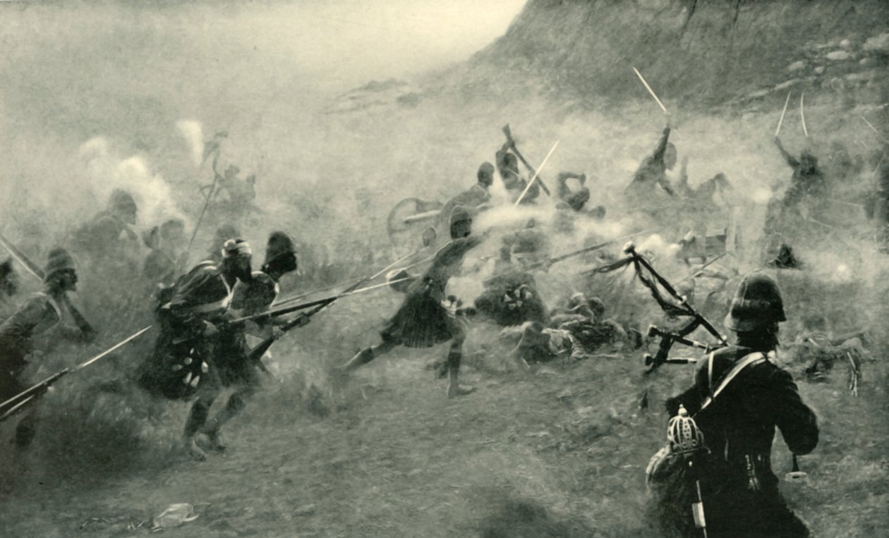 Batalla de Kandahar - El 92º va a tomar los cañones, 1901 de Unbekannt