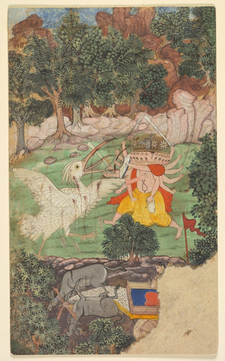 Batalla de Ravana y Jatayu, del sarga capítulo 49 del Aranya-kanda Libro del Bosque de Unbekannt