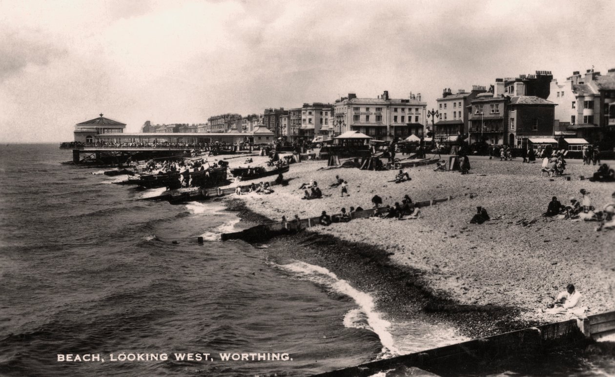 Playa, mirando al oeste, Worthing, Sussex, 1935 de Unbekannt