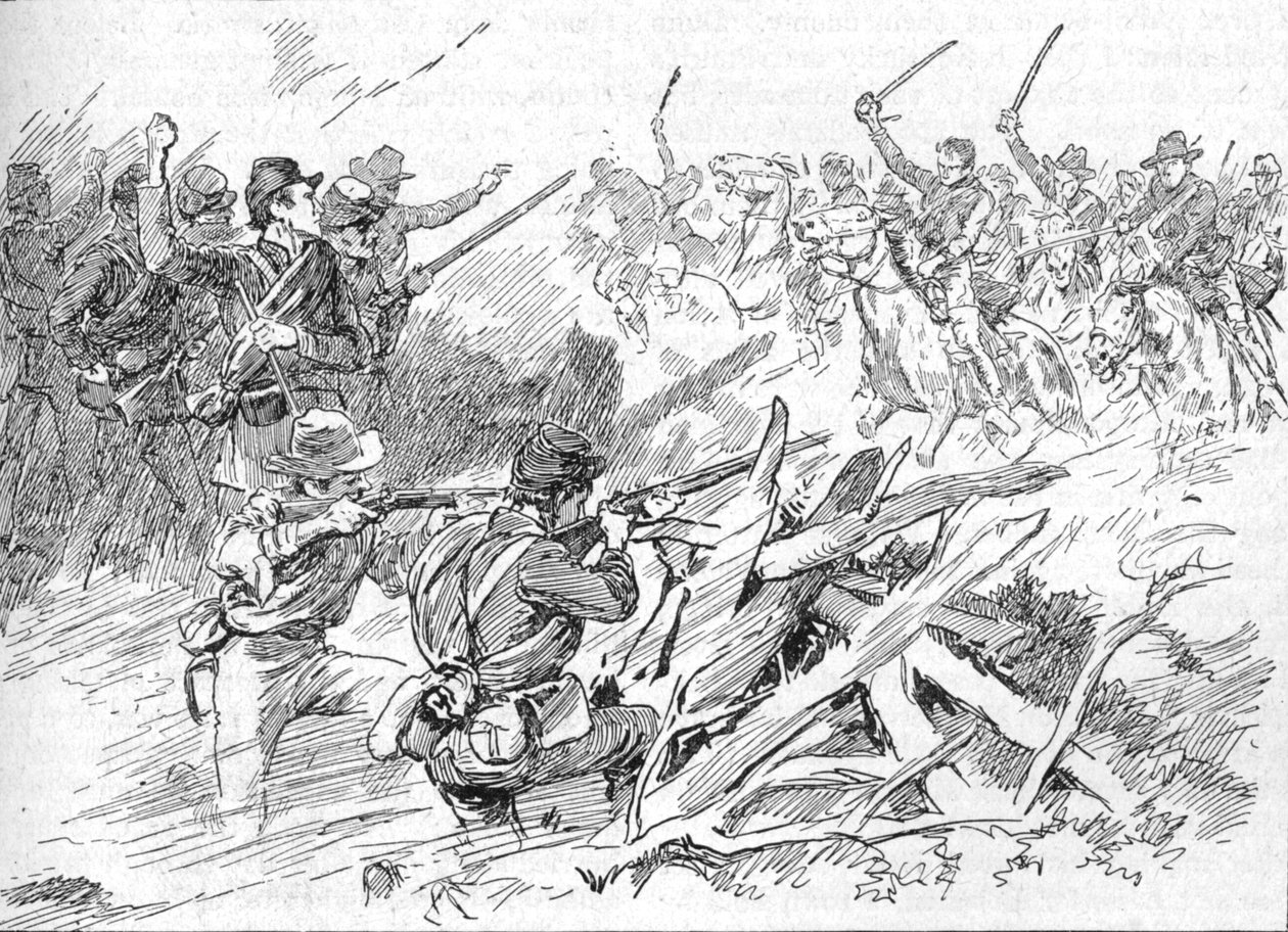 Detrás de las Rústicas Barricadas Estaban los Hombres de Michigan, 1902 de Unbekannt