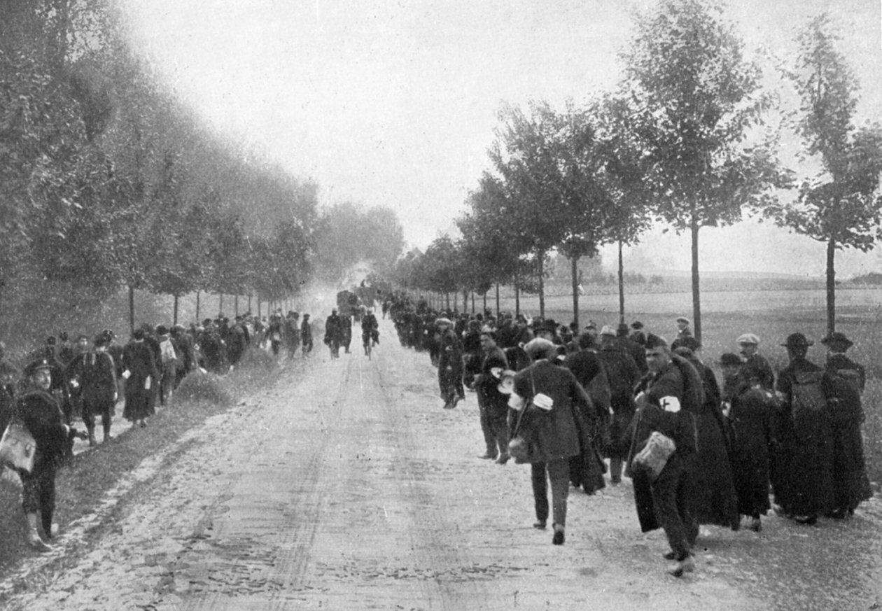 Belgas huyendo de Termonde, Primera Guerra Mundial, 1914, 1920 de Unbekannt