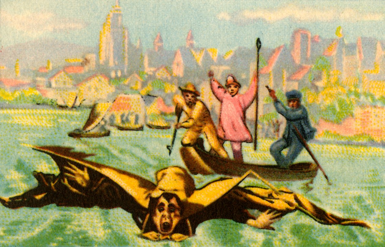 Intento de Berblinger de volar a través del Danubio, 1811, 1932 de Unbekannt