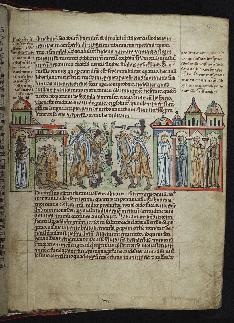 Bernardo de Claraval enviando monjes a casas hijas, monjes cistercienses, 1249-1250 de Unbekannt