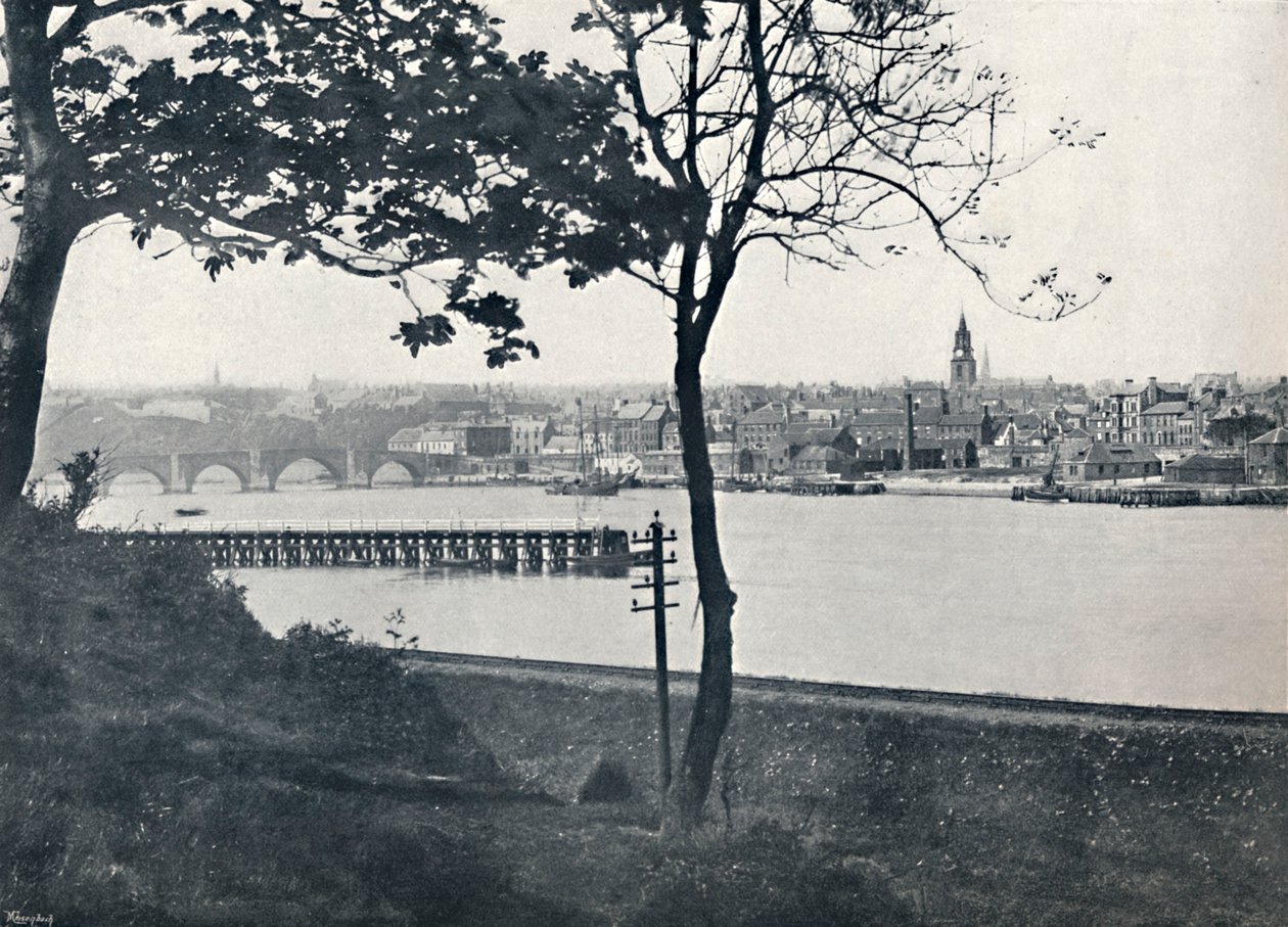 Berwick - Desde Spittal, mostrando el Puente de Berwick, 1895 de Unbekannt