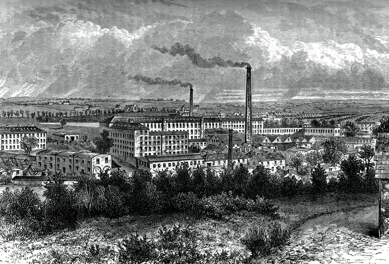 Molinos y pueblo de Bessbrook, Condado de Armagh, Irlanda, c1880 de Unbekannt