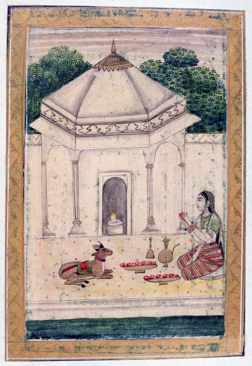 Bhairavi Ragini, Álbum Ragamala, Escuela de Rajasthan, siglo XIX de Unbekannt