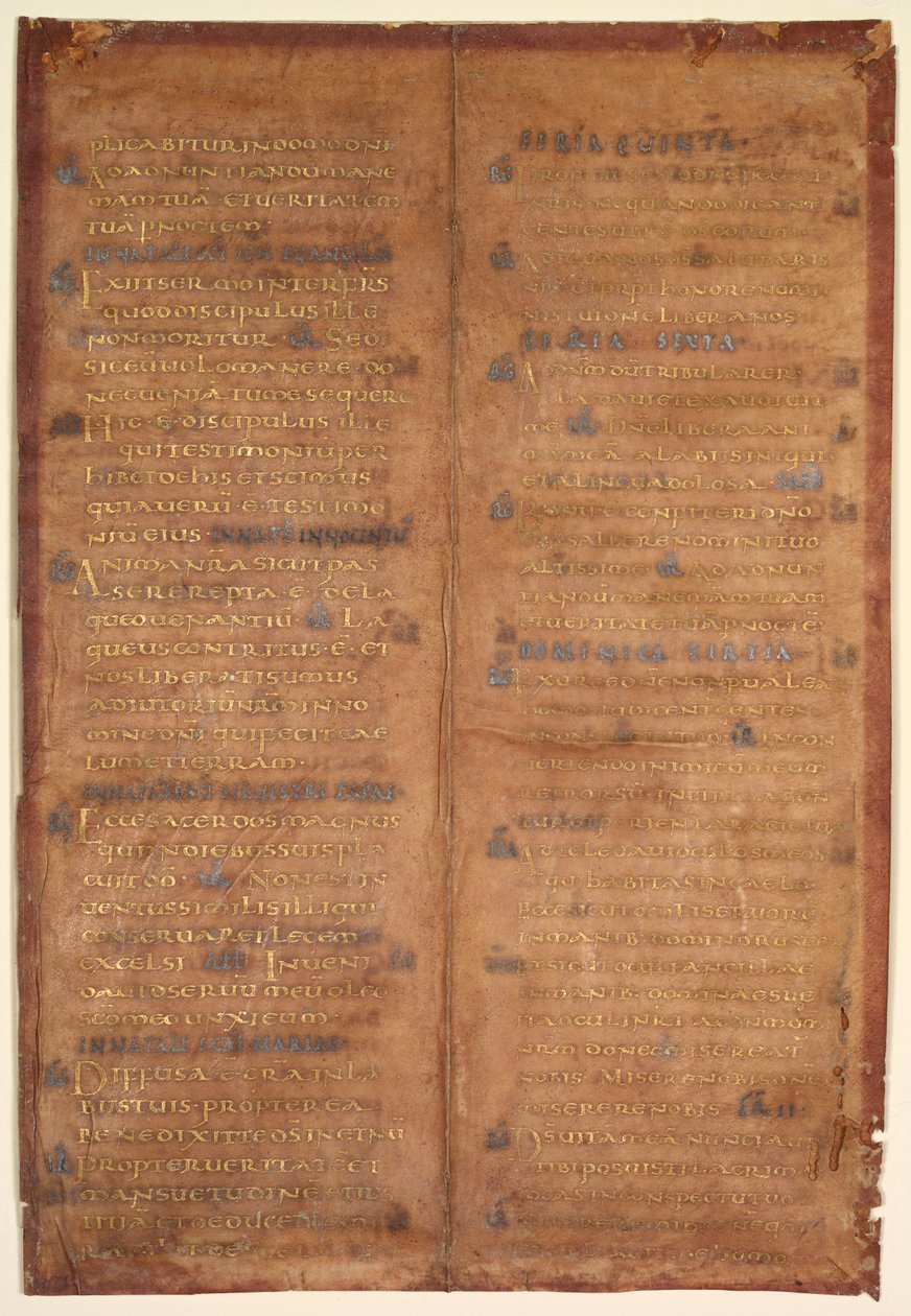 Bifolio extraído de un gradual carolingio recto, c. 830-860 de Unbekannt