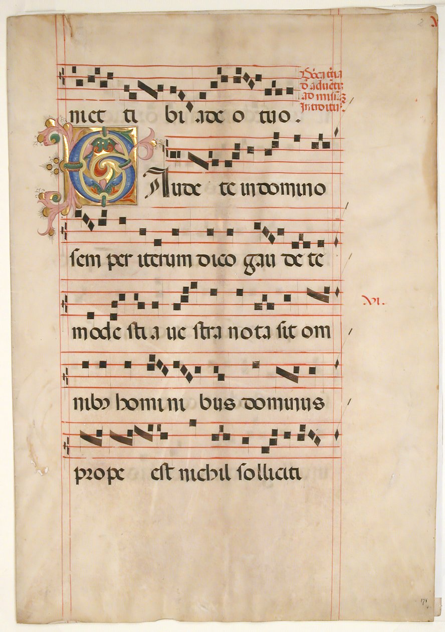 Bifolio con Inicial Foliada C, de un Gradual, segunda mitad del siglo XV de Unbekannt