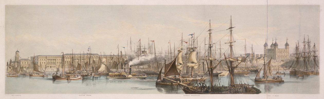 Billingsgate, Custom House y la Torre de Londres de Unbekannt